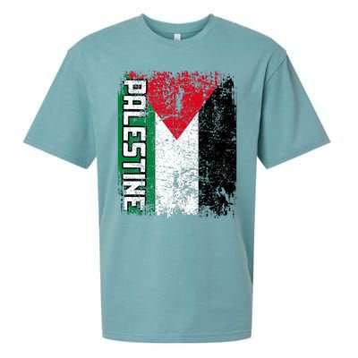 Palestine Flag | Vintage Big Palestine Flag Sueded Cloud Jersey T-Shirt