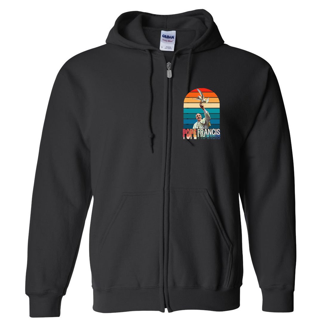Pope Francis Vatican Catholic Saint .Png Full Zip Hoodie