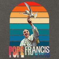 Pope Francis Vatican Catholic Saint .Png Cotton Canvas Backpack