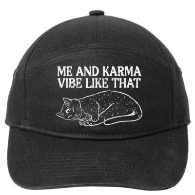 Playful Feline Vibes Hilarious Me and Karma Design 7-Panel Snapback Hat