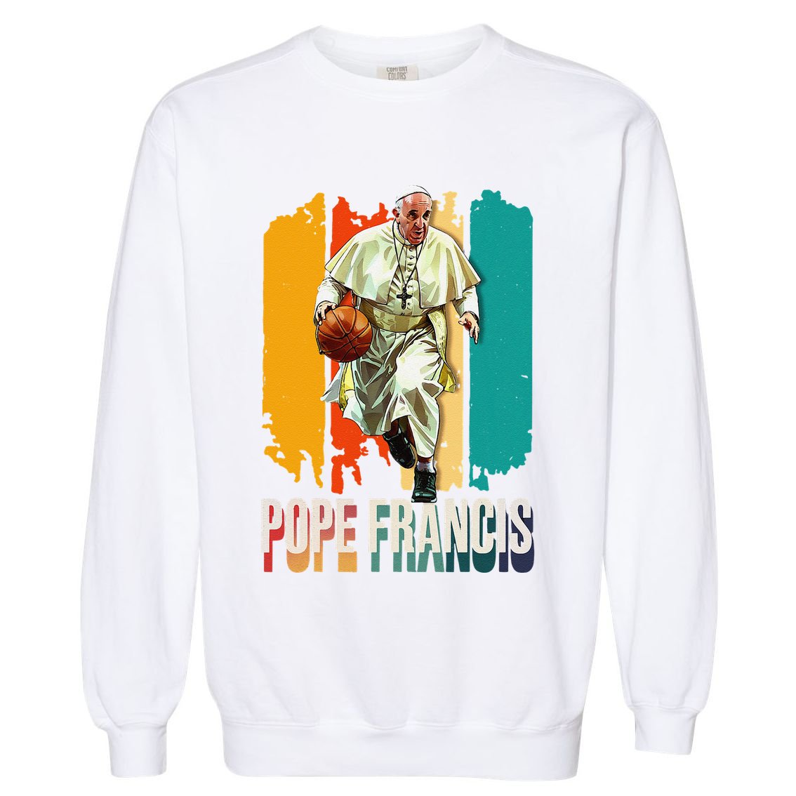 Pope Francis Vatican Catholic Saint .Png Garment-Dyed Sweatshirt