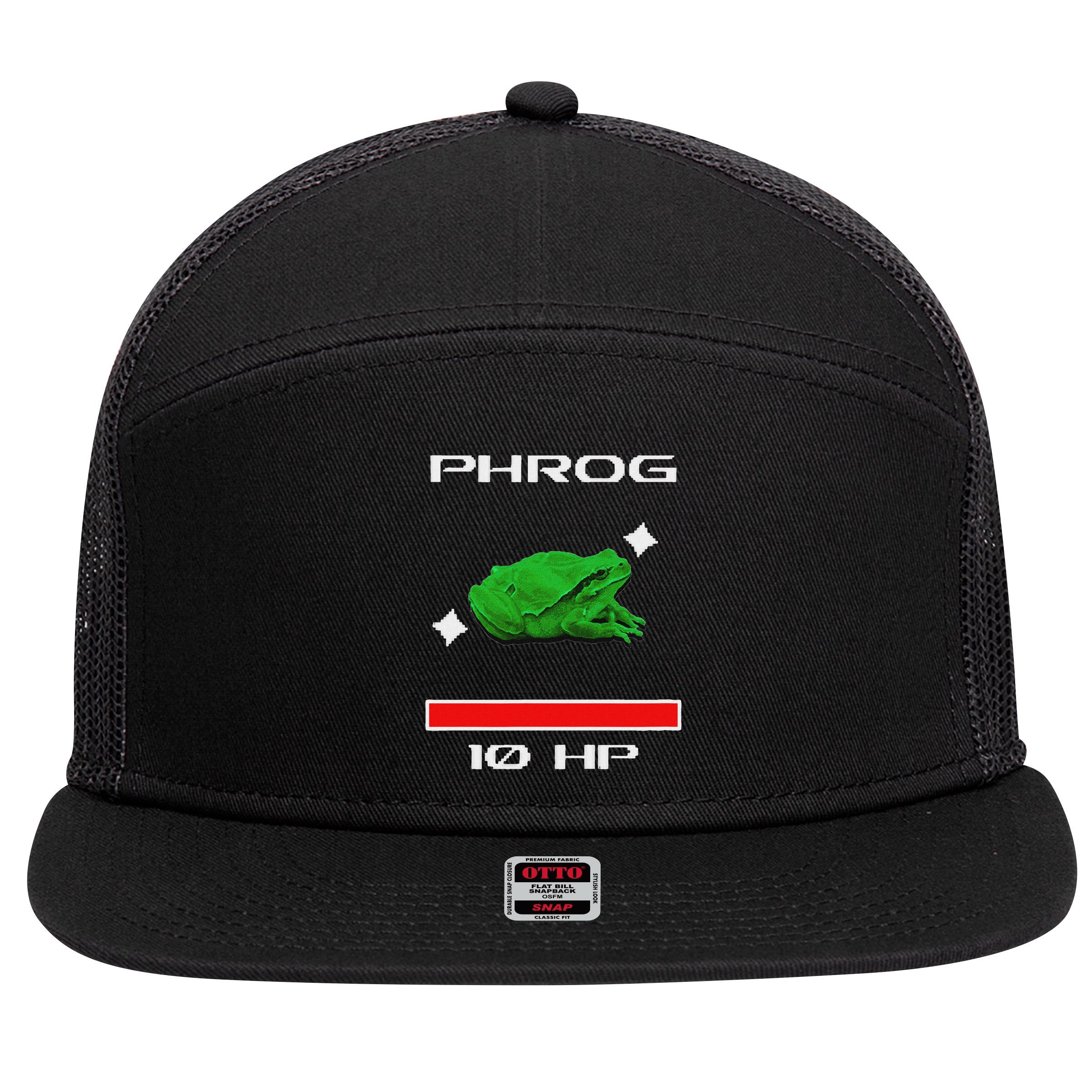 Phrog Frog Videogame Funny Meme Game 7 Panel Mesh Trucker Snapback Hat