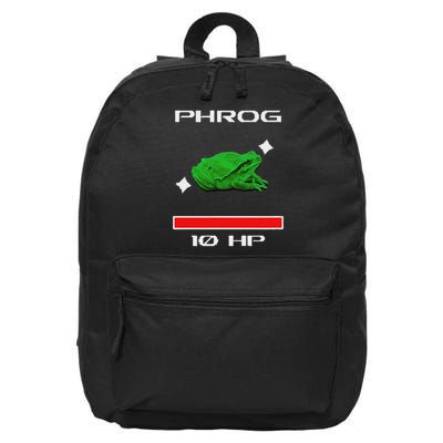 Phrog Frog Videogame Funny Meme Game 16 in Basic Backpack
