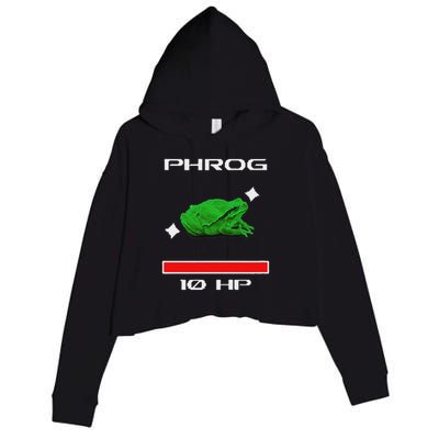 Phrog Frog Videogame Funny Meme Game Crop Fleece Hoodie