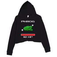 Phrog Frog Videogame Funny Meme Game Crop Fleece Hoodie