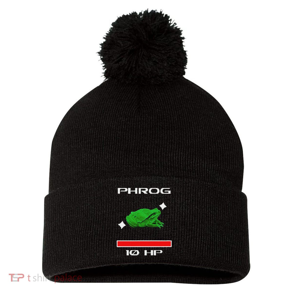 Phrog Frog Videogame Funny Meme Game Pom Pom 12in Knit Beanie