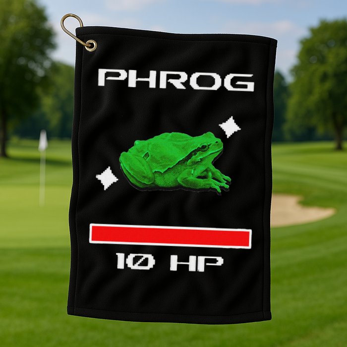 Phrog Frog Videogame Funny Meme Game Golf Towel