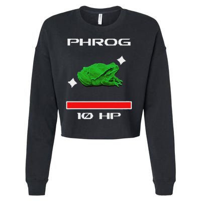 Phrog Frog Videogame Funny Meme Game Cropped Pullover Crew