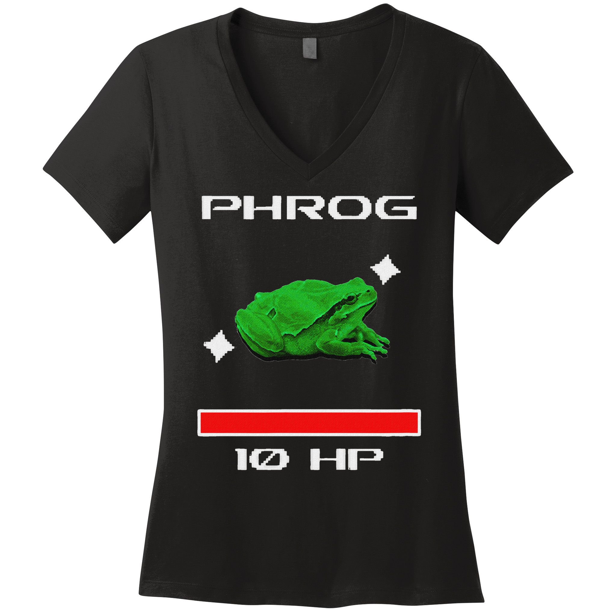 Phrog Frog Videogame Funny Meme Game Women's V-Neck T-Shirt