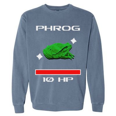 Phrog Frog Videogame Funny Meme Game Garment-Dyed Sweatshirt