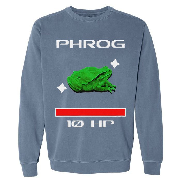 Phrog Frog Videogame Funny Meme Game Garment-Dyed Sweatshirt
