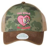 Pink Floral Valentine You Stole My Heart Matching Couple Legacy Tie Dye Trucker Hat
