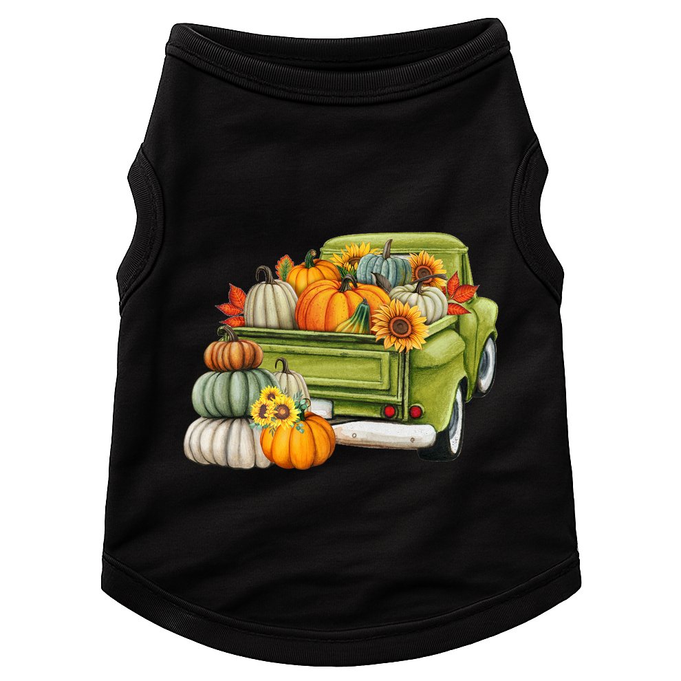Pumpkin Fall Vintage Truck Doggie Tank
