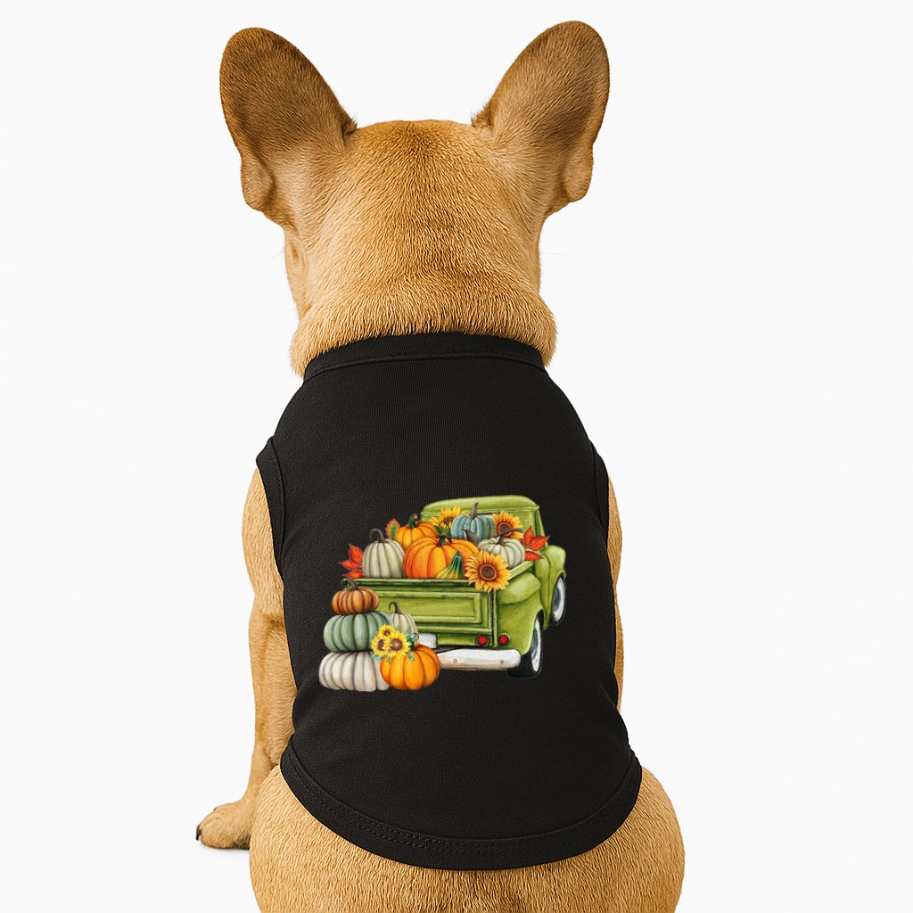 Pumpkin Fall Vintage Truck Doggie Tank