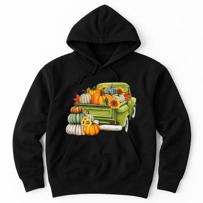 Pumpkin Fall Vintage Truck Hoodie