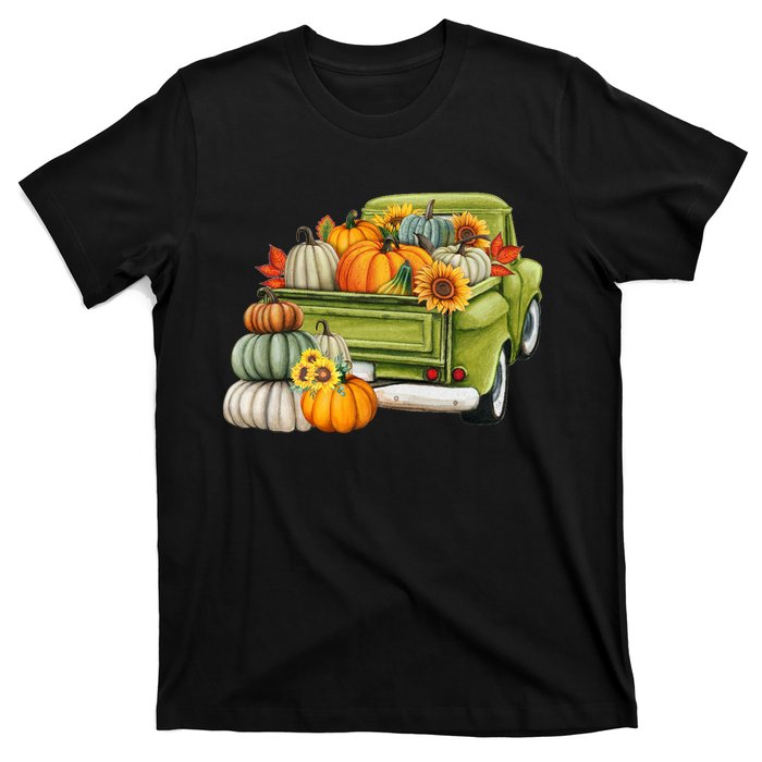 Pumpkin Fall Vintage Truck T-Shirt