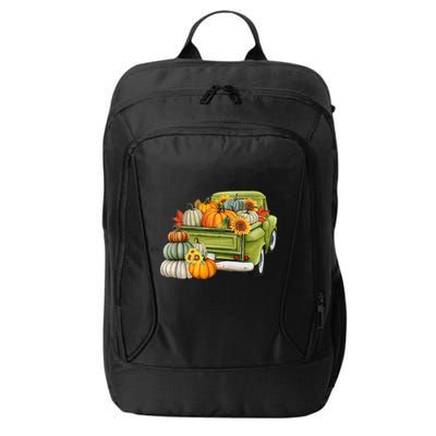 Pumpkin Fall Vintage Truck City Backpack