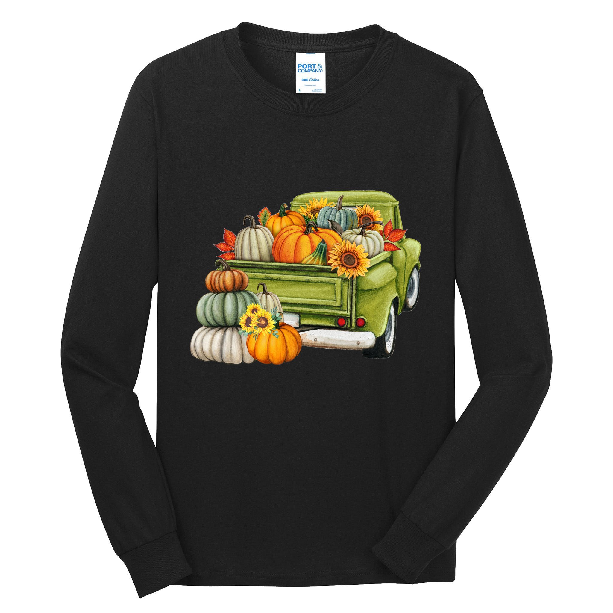 Pumpkin Fall Vintage Truck Tall Long Sleeve T-Shirt