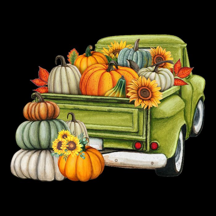Pumpkin Fall Vintage Truck Baby Bodysuit
