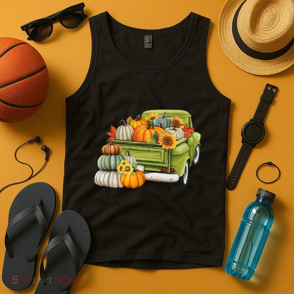 Pumpkin Fall Vintage Truck Tank Top