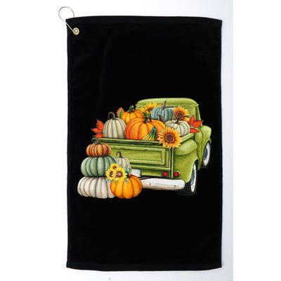 Pumpkin Fall Vintage Truck Golf Towel