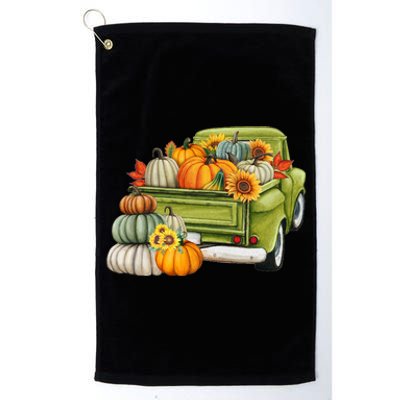 Pumpkin Fall Vintage Truck Platinum Collection Golf Towel