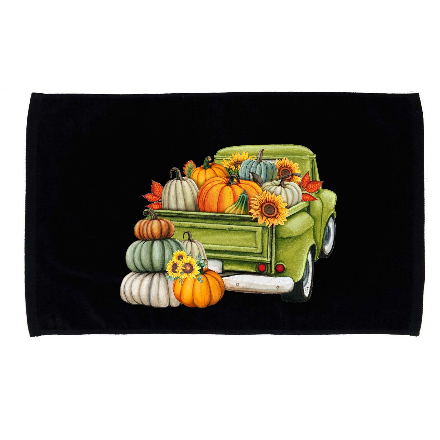 Pumpkin Fall Vintage Truck Microfiber Hand Towel
