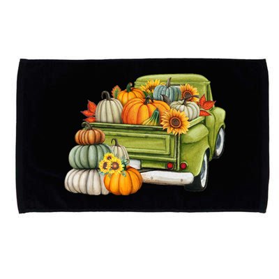 Pumpkin Fall Vintage Truck Microfiber Hand Towel