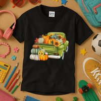 Pumpkin Fall Vintage Truck Kids T-Shirt