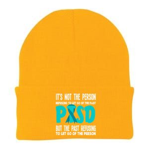 Ptsd Fighter Warrior Teal Ribbon Ptsd Awareness Gift Knit Cap Winter Beanie