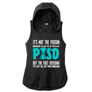 Ptsd Fighter Warrior Teal Ribbon Ptsd Awareness Gift Ladies PosiCharge Tri-Blend Wicking Draft Hoodie Tank