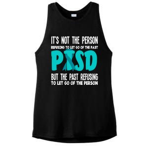 Ptsd Fighter Warrior Teal Ribbon Ptsd Awareness Gift Ladies PosiCharge Tri-Blend Wicking Tank