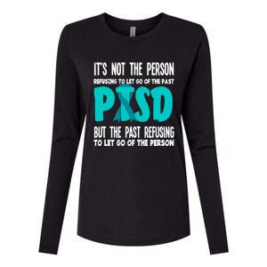 Ptsd Fighter Warrior Teal Ribbon Ptsd Awareness Gift Womens Cotton Relaxed Long Sleeve T-Shirt