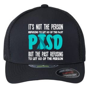 Ptsd Fighter Warrior Teal Ribbon Ptsd Awareness Gift Flexfit Unipanel Trucker Cap