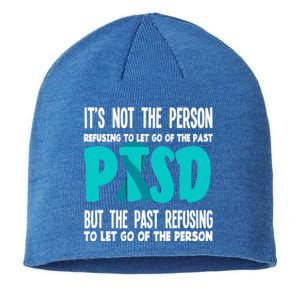 Ptsd Fighter Warrior Teal Ribbon Ptsd Awareness Gift Sustainable Beanie