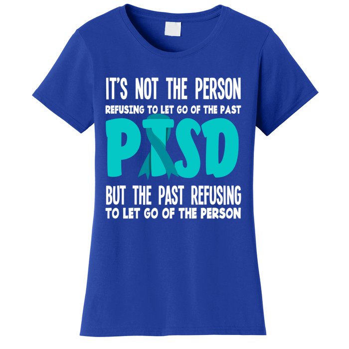 Ptsd Fighter Warrior Teal Ribbon Ptsd Awareness Gift Women's T-Shirt