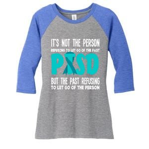 Ptsd Fighter Warrior Teal Ribbon Ptsd Awareness Gift Women's Tri-Blend 3/4-Sleeve Raglan Shirt