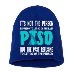 Ptsd Fighter Warrior Teal Ribbon Ptsd Awareness Gift Short Acrylic Beanie