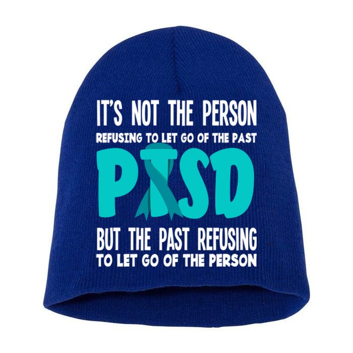 Ptsd Fighter Warrior Teal Ribbon Ptsd Awareness Gift Short Acrylic Beanie