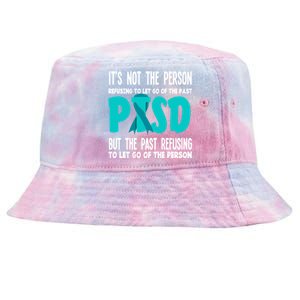 Ptsd Fighter Warrior Teal Ribbon Ptsd Awareness Gift Tie-Dyed Bucket Hat