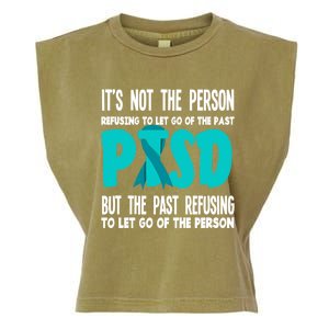 Ptsd Fighter Warrior Teal Ribbon Ptsd Awareness Gift Garment-Dyed Women's Muscle Tee