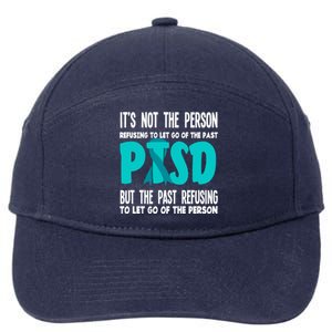 Ptsd Fighter Warrior Teal Ribbon Ptsd Awareness Gift 7-Panel Snapback Hat