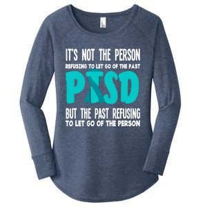 Ptsd Fighter Warrior Teal Ribbon Ptsd Awareness Gift Women's Perfect Tri Tunic Long Sleeve Shirt