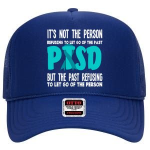 Ptsd Fighter Warrior Teal Ribbon Ptsd Awareness Gift High Crown Mesh Back Trucker Hat