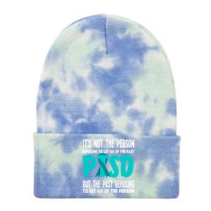 Ptsd Fighter Warrior Teal Ribbon Ptsd Awareness Gift Tie Dye 12in Knit Beanie