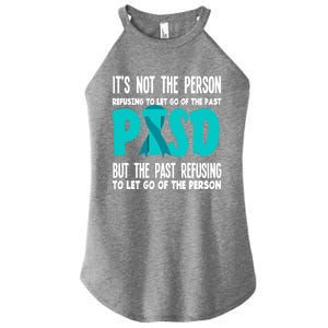 Ptsd Fighter Warrior Teal Ribbon Ptsd Awareness Gift Women's Perfect Tri Rocker Tank