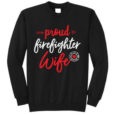 Proud Firefighter Wife Gift Firemans Husband Boyfriend Sweatshirt