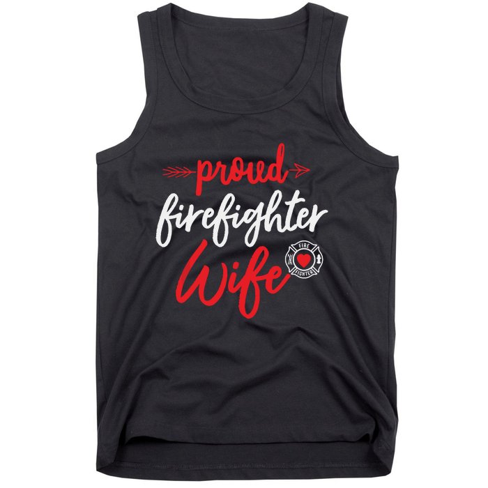 Proud Firefighter Wife Gift Firemans Husband Boyfriend Tank Top