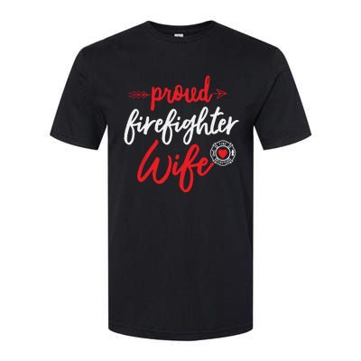 Proud Firefighter Wife Gift Firemans Husband Boyfriend Softstyle CVC T-Shirt