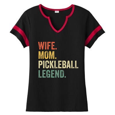 Pickleball Funny Wife Mom Legend Ladies Halftime Notch Neck Tee